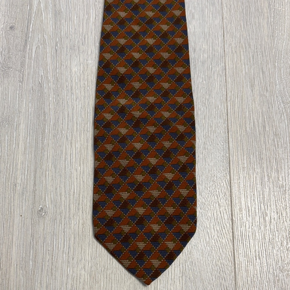 🔥BUNDLESALE Mens Barneys New York Diamond Pattern Silk Luxury Tie